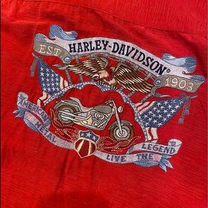 Vintage Harley Davidson Tommy Bahama Silk Shirt